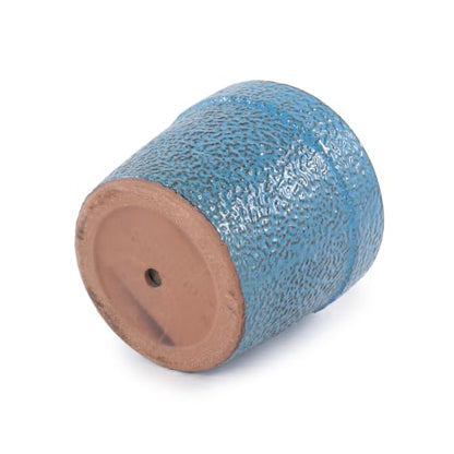 Ceramic Plant Pots with Drainage Hole, 9/12/15 Inch, Blue - color: Blue
