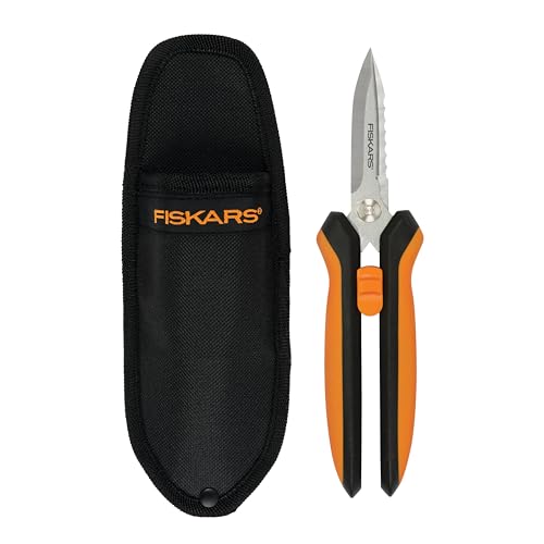 Fiskars 8" SoftGrip Pruning Shears, Multipurpose Garden Snips with Sheath, Multipurpose (Pack of 6) - style: Snips (Pack of 6)