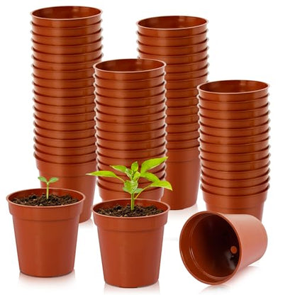120 Pcs 2 Inch Red Mini Nursery Pots, Seedling Pots with Drainage Holes - color: Red