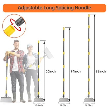 Floor Scraper Long Handle - Weed Scraper Tool,Multifunctional Garden Cleaning Flat Shovel,Heavy Duty Metal Sharp Blade for Lawn Edging,Sidewalk Weeding,Driveway Steps Snow Shovel Ice Removal 60" - size: 60"