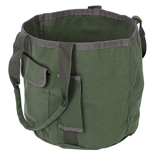 Garden Tool Bag, Portable Foldable Gardening Organizer with Ergonomic Handle and 2 Side Pockets, for Farm Work and Outdoor Storage