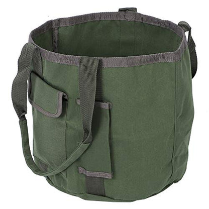 Garden Tool Bag, Portable Foldable Gardening Organizer with Ergonomic Handle and 2 Side Pockets, for Farm Work and Outdoor Storage