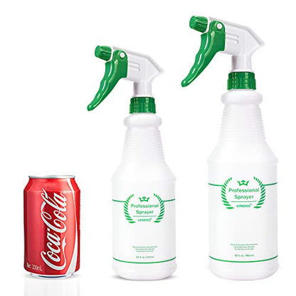 Plastic Spray Bottles 2 Pack, 32 Oz, Heavy Duty Sprayer, All-Purpose, Green - color: Green
