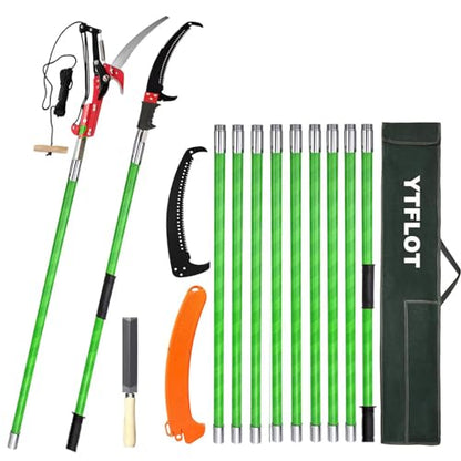 Pole Saw for Tree Trimming, 2-32 Feet, Green - color: Green32ft
