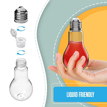 Plastic Light Bulbs, Fillable Light Bulbs, Containers, Clear, 100ML, 24 PK - color: Silver, size: 100 ml