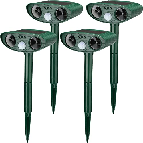 4 Pack Cat Repellent Outdoor Ultrasonic Animal Repeller, Green