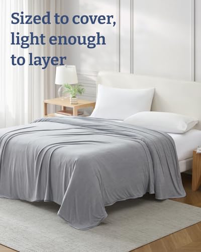 Cooling Blanket for Hot Sleepers - Cold Blanket Throw - Light Grey, 50 x 60 - color: 01 - Light Grey, size: Throw (50" x 60")
