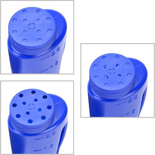 Katai – 2L (70 oz) Hand Held Spreader – Adjustable Hole Size for Seeds, Fertilizer, Salt & Ice Melt – Heavy-Duty Garden Spreader with Scoop – Blue