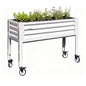 Anleolife Rolling Elevated Raised Garden Bed with Wheels, Antique White - color: Antique White, size: 48x18x35 in