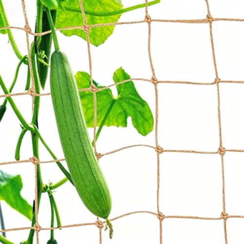 6.56 Ft * 6.56 Ft Jute Trellis Netting, Heavy-Duty Garden Plant Climbing Support Net for Vining Fruits, Vegetables & Flower Plants. - size: 2M*2M