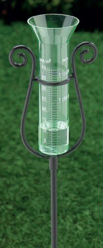 Fox Valley Traders Graceful Rain Gauge, Sturdy Plastic, Glass-Like