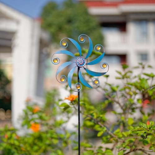 Stargarden Wind Spinner, Metal Outdoor Wind Sculptures & Spinners - color: Small-blue