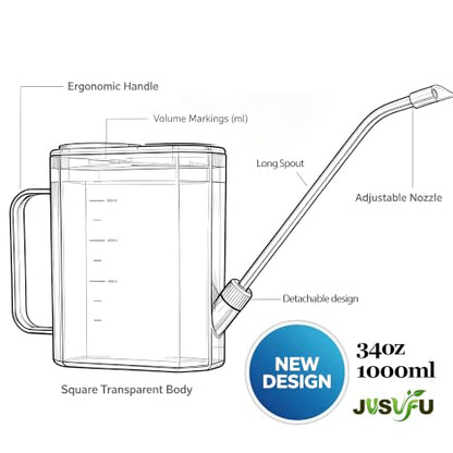 Watering Can Indoor, 34oz/1000ml - color: Pink 34oz