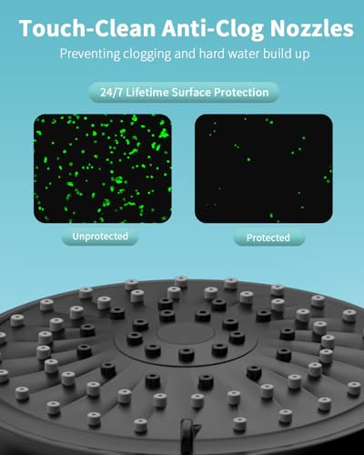 FASDUNT Shower Head with Handheld, High Pressure Showerhead with Hose Black - color: Matte Black, style: 6 Spray-Settings