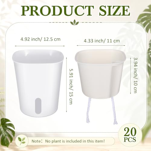 Ziliny 20 Pcs 4.92 Inch Self Watering Planters with Water Indicator - size: 4.92 Inch