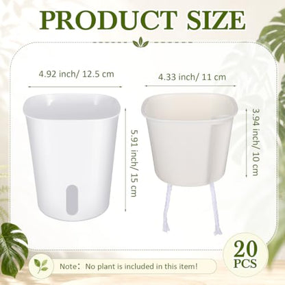 Ziliny 20 Pcs 4.92 Inch Self Watering Planters with Water Indicator - size: 4.92 Inch
