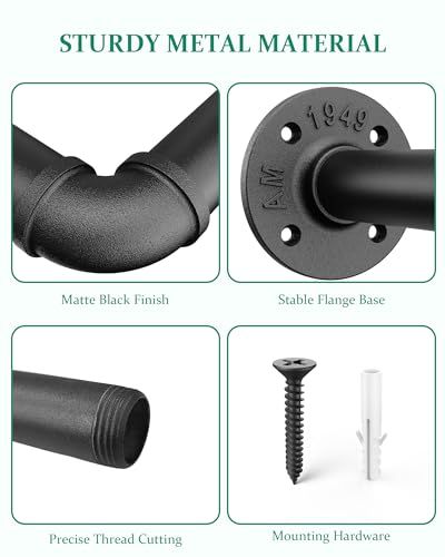 SOFITORG 65.7" Metal Plant Hanging Rod, 6 Chains, 2 Pack, Pots Not Included - color: Black, size: 65''-2 Packs