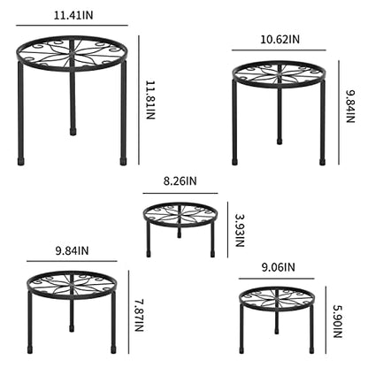 Linpla 5-Pack Decent Metal Plant Stand Indoor Outdoor Low Plant Shelf