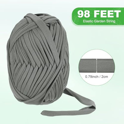 M METERXITY 1-Pack Garden Twine, 98 Feet Stretchy Gardening Tape for Climbing Plants/Tomatoes/Fruit Trees/Gardeners, Green Cloth Plant Ties [Dark Grey] - color: Dark Grey