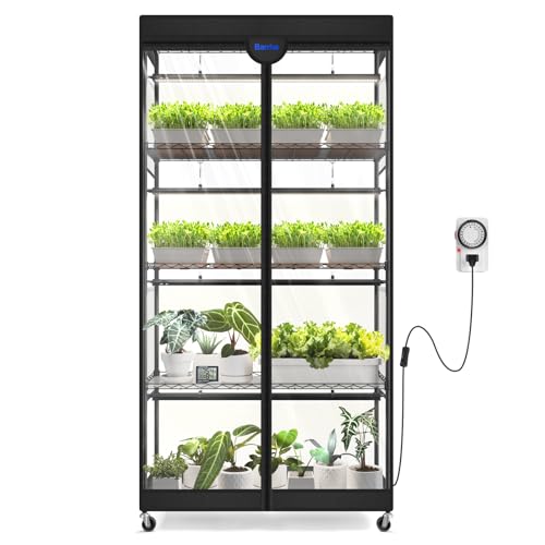 Barrina LP900 Indoor Greenhouse with Grow Light, 5 Tier Stand with Tent - color: 5000K, size: LP900-H70.9
