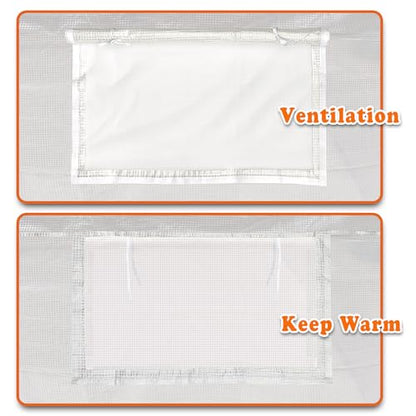 Greenhouse Replacement White Cover for Arch Frame 10 X 7 X 6' Only Top Tarp - size: 10' x 7' x 6'