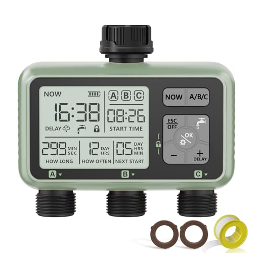 3 Zone Sprinkler Timer, Programmable Water Timer for Garden Hose - size: 3 Outlet