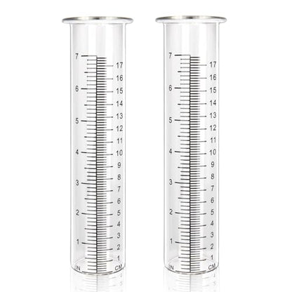 2 Pack Glass Rain Gauge, 8.25 x 2.25 Inches, 7 Inch Capacity