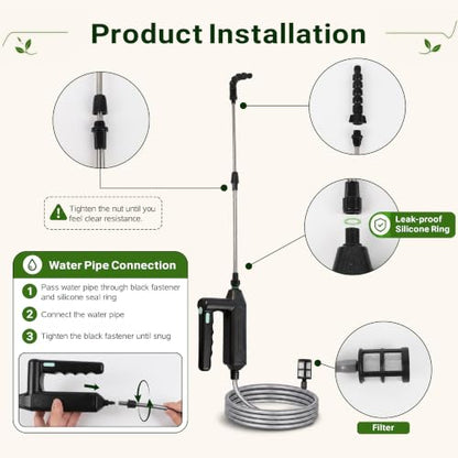 Electric High Reach Plant Waterer, 24-32in Watering Wand for Hanging Plants
