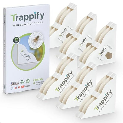 Trappify Window Corner Fly Trap | Fruit Fly Traps for Indoors | 12 Pack