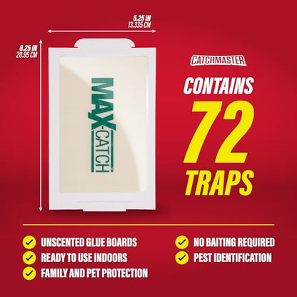 Catchmaster Max-Catch Unscented Glue Traps 72pk, Sticky Mouse Traps Indoor - style: 72-PK Unscented
