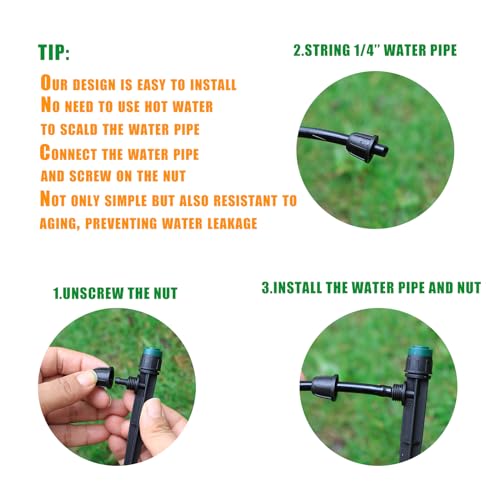 Anti-Drop Drip Irrigation Emitters Sprayers for 1/4" Tubing - style: 100pcs-360 Degree Sprayer