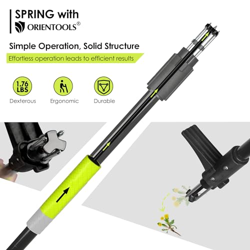 ORIENTOOLS Weed Puller Stand Up Weeder Hand Tool with 3 Claws for Dandelion, Steel Twist Hand Weed Root Pulling Tool Grabber and Picker, 38" Long Handle Lawn Easy Root Remover Garden Tool with D-Grip - size: 3-Claw & D-Grip