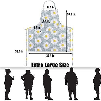 LOLOMLO Oversize Canvas Cotton Apron, Extra Large Aprons with Long Strap, Adjustable Neck Tear Resistant Plus Size aprons - color: Sunflower