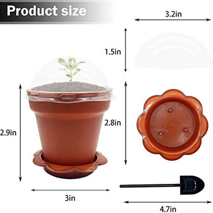 30 Pack Cupcake Plant Nursery Pots with Humidity Dome, Mini Flower Pot - color: 30 Packs