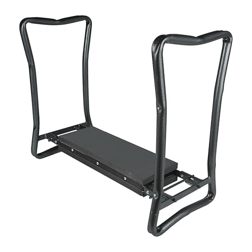 Yard Butler Garden Kneeler and Seat, Foldable Stool, Silver and Black