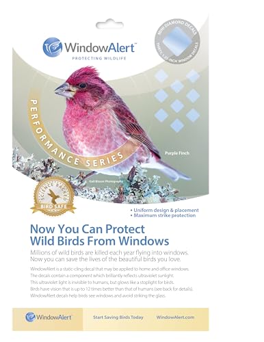WindowAlert Diamond UV Reflective Bird Window Decals, Anti-Collision Set - size: 1-Pack