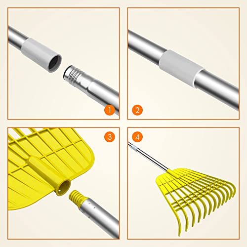 Gardzen 12 Tines Gardening Leaf Rake - style: Rake