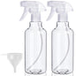 Plastic Spray Bottles (2-Pack, 16.9 Oz) Mist & Stream, Heavy Duty Spraying