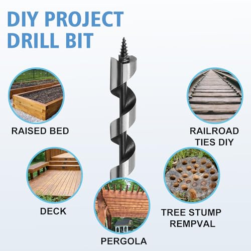 16 x 430mm (Approx. 5/8 x 17 Inch) Wood Auger Drill Bit - 1pcs - size: 16x430mm (Approx. 5/8 x 17")