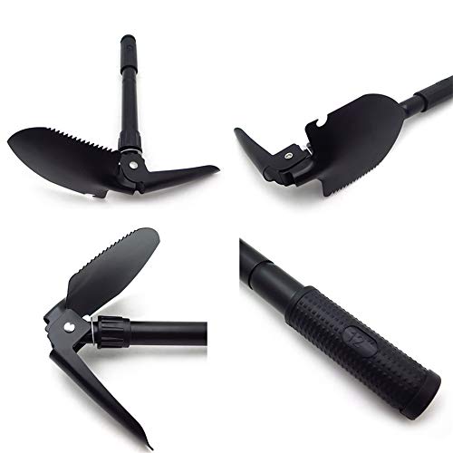 HongK- Multi-functional Military Folding Shovel Survival Spade Emergency Garden Camping - color: Black, size: Small Size