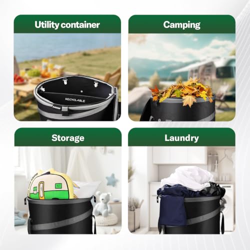 RVGUARD Pop-Up Trash Bin, Black Trash Can, 2 Pack - color: BLACK 2 PACK