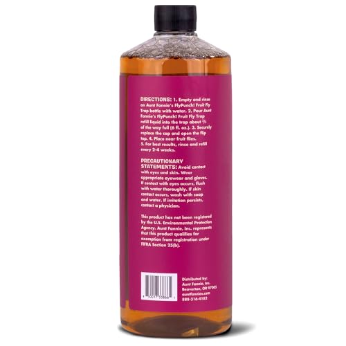 Aunt Fannie's FlyPunch Fruit Fly Trap Bundle, 6 oz + 32 oz Refill
