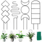 4 Packs Trellis for Climbing Plants Indoor, HENABLE Small Garden Metal Trellis for Potted Plants Outdoor for Vine Ivy Flower Plant Support, 4 Different Black Iron Patterns - size: 15 IN