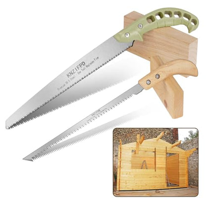 Hand & Pruning Saw Combo Pack: Premium 11-inch Heavy Duty Saw with Plastic Handle & 9-inch Sharp Compact with Wood Handle for Tree Trimming, Camping, Gardening | 2-Pack Saws
