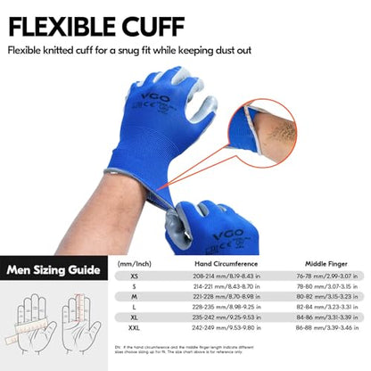 Vgo... 10Pairs Non-Slip Safety Work Gloves,Nitrile Coated (NT2110,M) - color: Blue, size: Medium