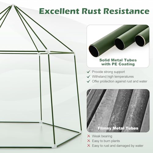 HAPPYGRILL Greenhouses for Outdoors, Portable Greenhouse with PE Cover