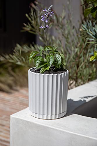 Veradek Demi Series Demi 6" Planter w/Tray, White - color: White, size: 6 inch