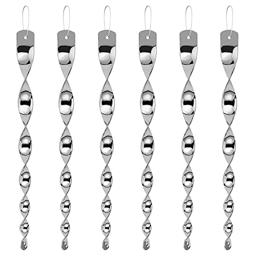 Besmon Woodpecker Bird Scare Devices，Reflective Scare Rods Control Device to Keep Birds Away from Patio Pool（Christmas Reflective Strip Hanging Home as Decoration） (6PCS) - size: 6PCS