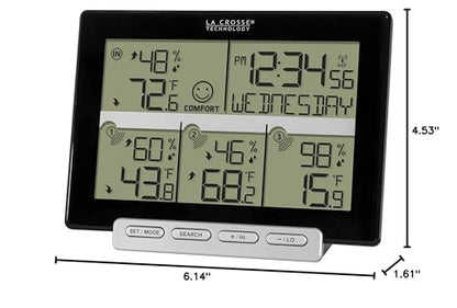 La Crosse Technology 308-1412-3TX-INT Wireless Weather Station (Including 3 Sensors) , Black