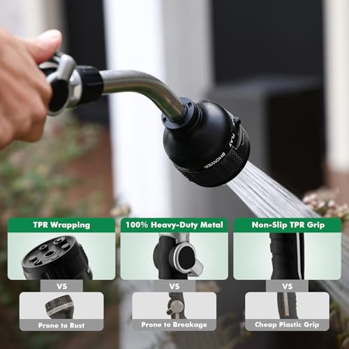 RESTMO 2-in-1 Watering Wand, Heavy Duty Metal Garden Hose Wand for Outdoor